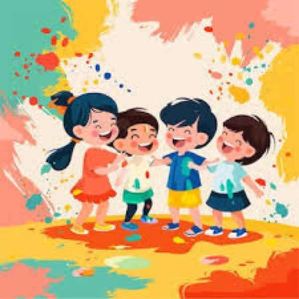 kids holi celebration