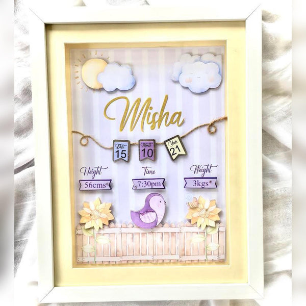 Kids Birth Detail Customized Photo Frames  