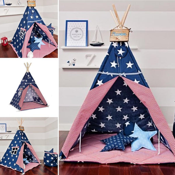 Blue Starry Teepee Play Tent