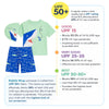 2pcs Shark Splash Adventure Swim Set with Cap