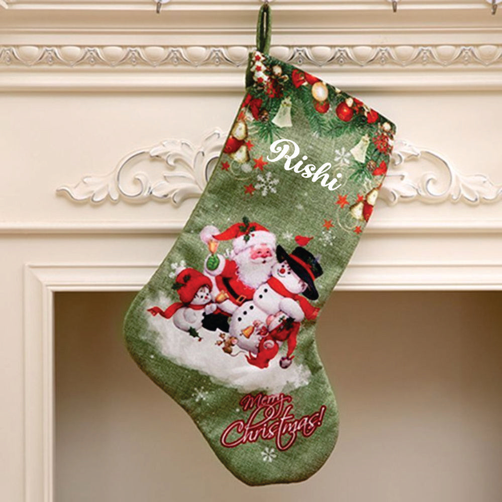 Snowman & Friends Velveteen Stockings - Set Of 3