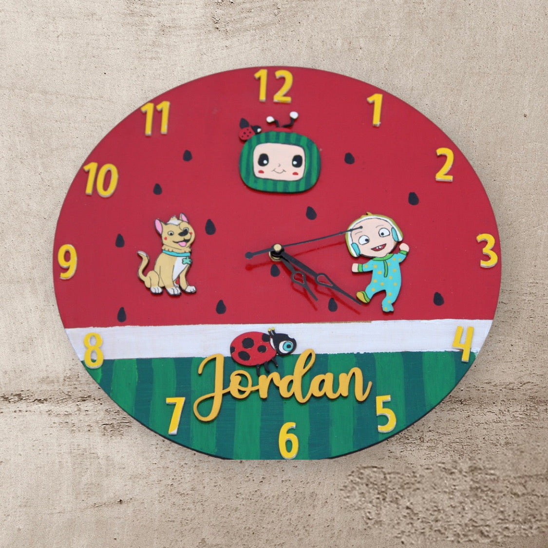 Customized Cocomelon Home Decor Wall Clock