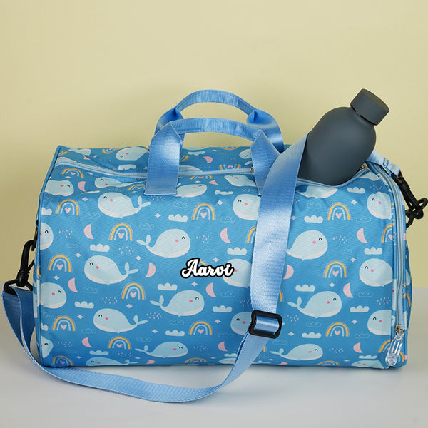 Whale Personalized Kids Duffel Bag