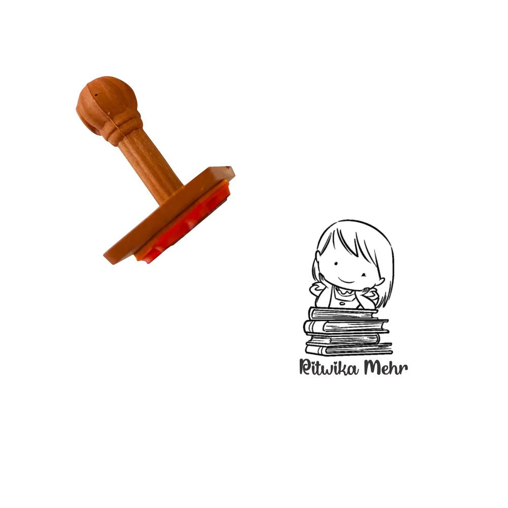Book stamp - little miss Bookworm