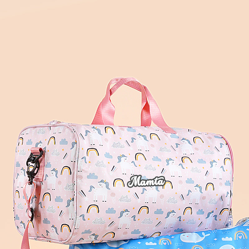 Unicorn Personalized Kids Duffel Bag