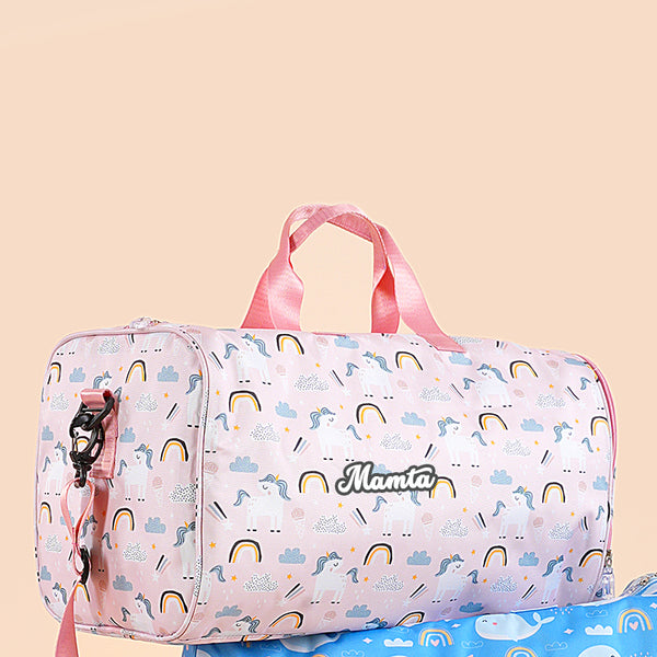 Unicorn Personalized Kids Duffel Bag
