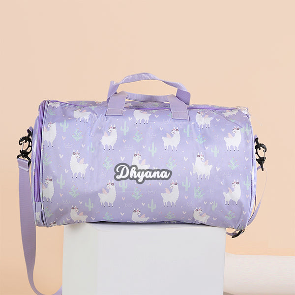 Llama Personalized Kids Duffel Bag
