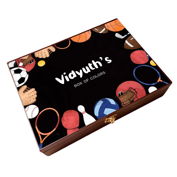 Personalised Wooden Artbox - Sports Star