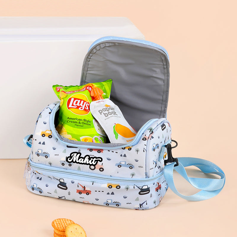 Vehicles Personalized  Kids Lunch Bag