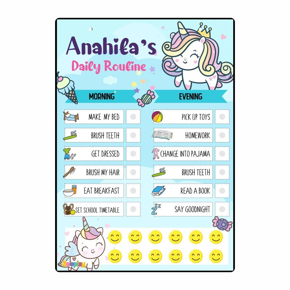 Daily Reward Chart Personalised  – Unicorn Sparkle
