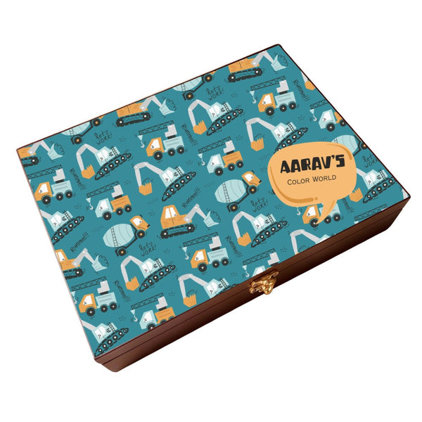 Personalised Wooden Artbox - Builder Zone