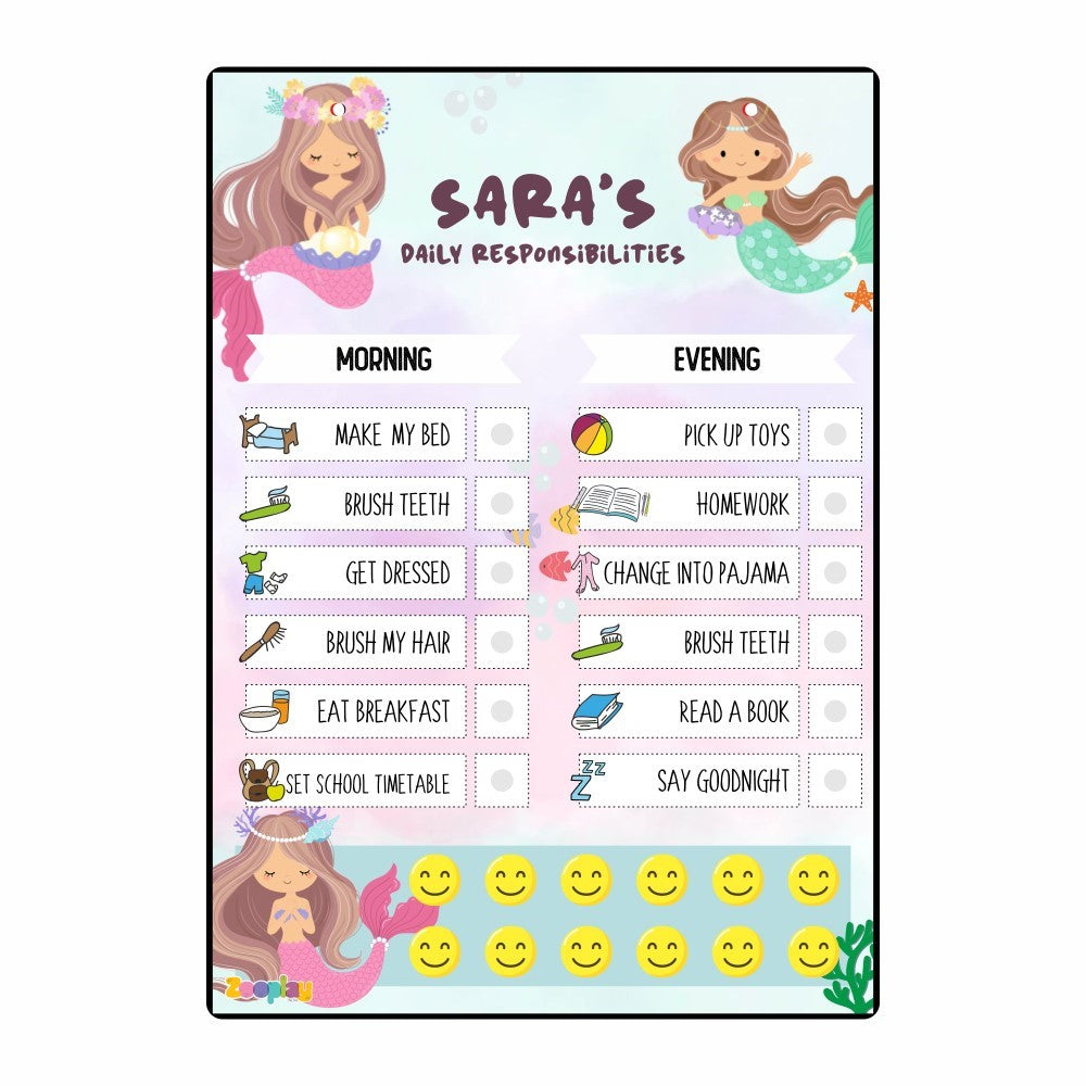 Daily Reward Chart Personalised  –  Mermaid Cove