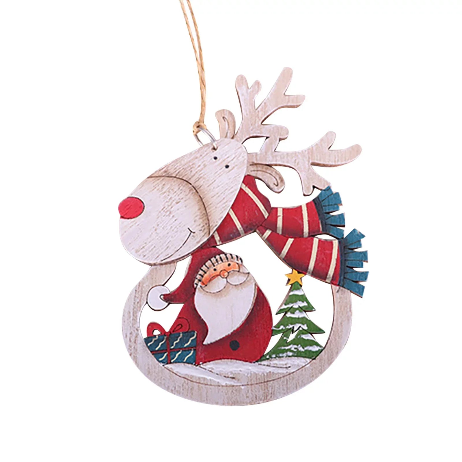 Rustic Rudolph Ornament - Santa