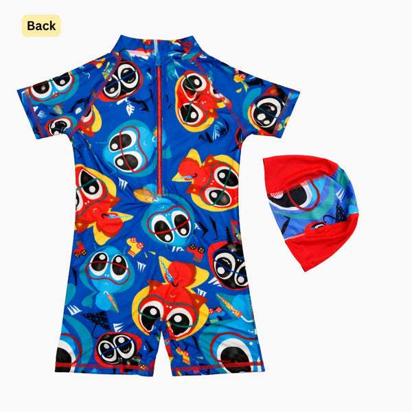 2 pcs Happy Splash Monsters Swim Suit with Cap