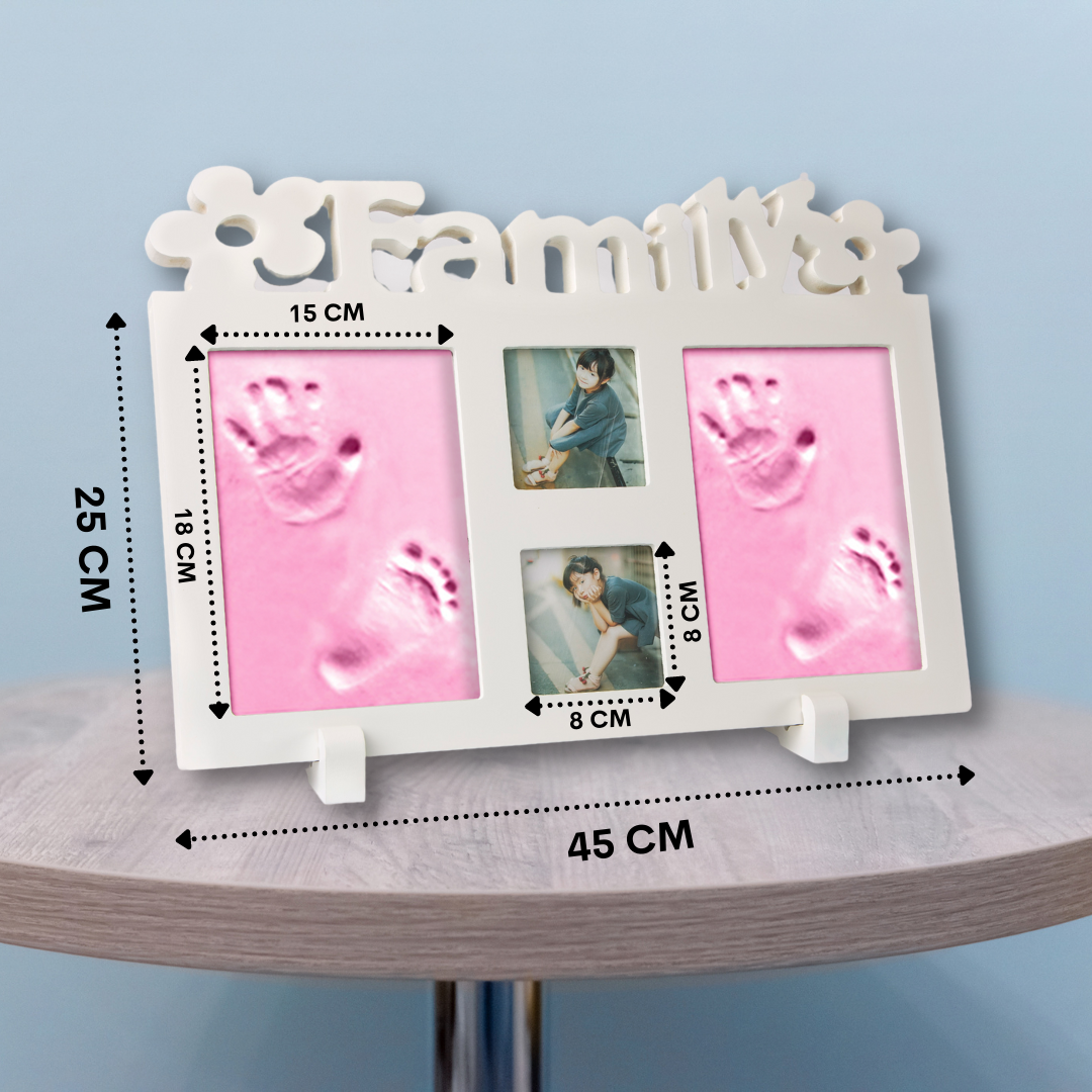 Family Hand and Foot Casting Photo Frame-Pink