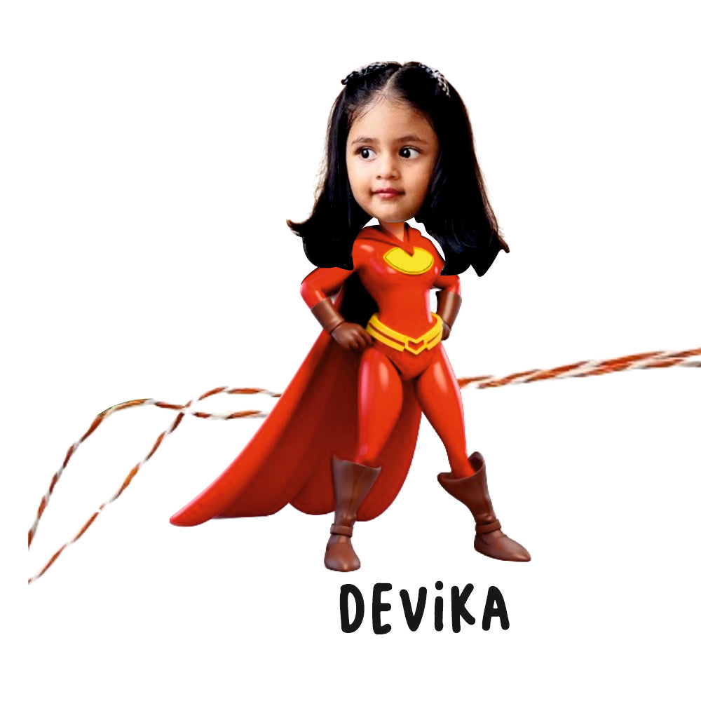 Personalised Caricature Rakhi - Super Girl