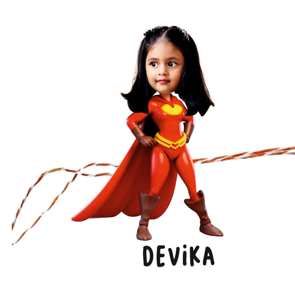 Personalised Caricature Rakhi - Super Girl