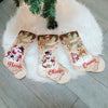 Champagne Mini Stockings - Red Santa with Snowman