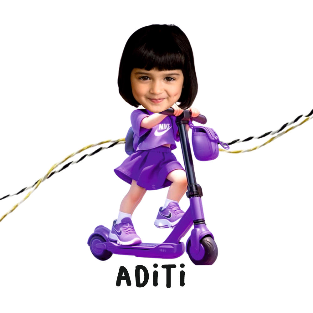 Personalised Caricature Rakhi - Zippy