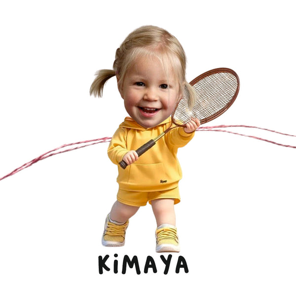 Personalised Caricature Rakhi - Badminton Buddy