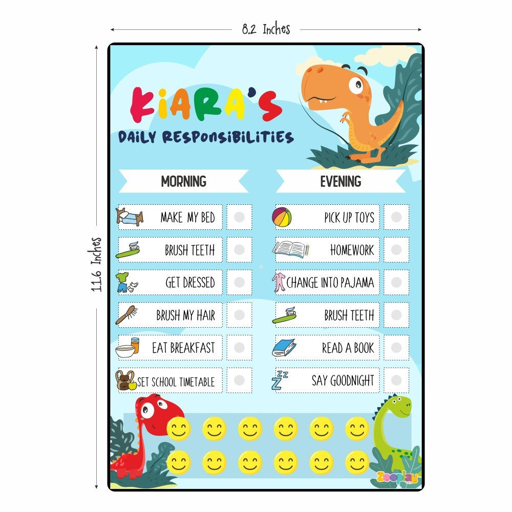 Daily Reward Chart Personalised  –  Roar and explore