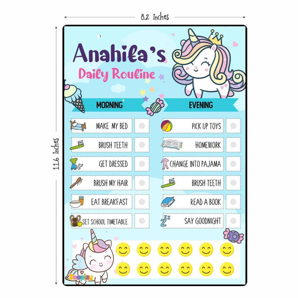 Daily Reward Chart Personalised  – Unicorn Sparkle