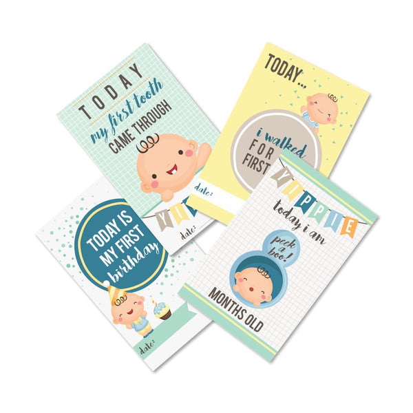 Baby boy milestone cards - Pack of 24