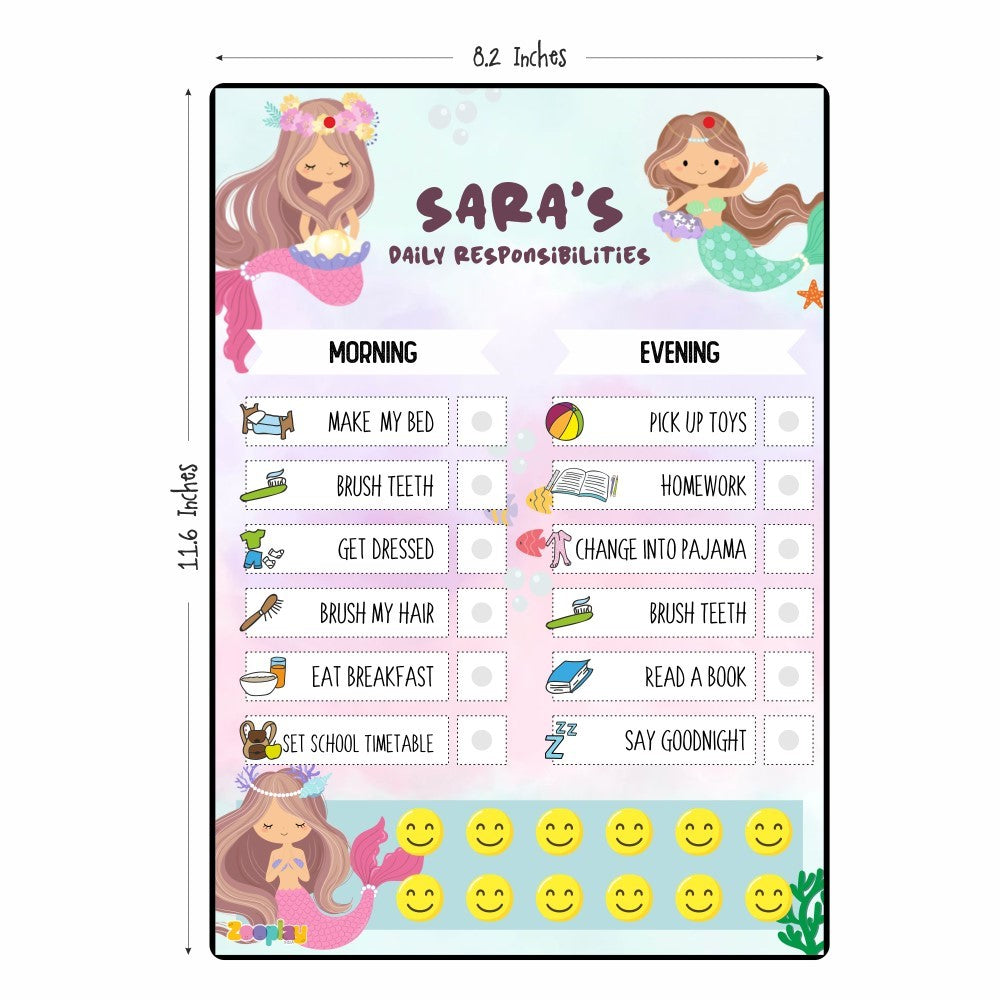 Daily Reward Chart Personalised  –  Mermaid Cove