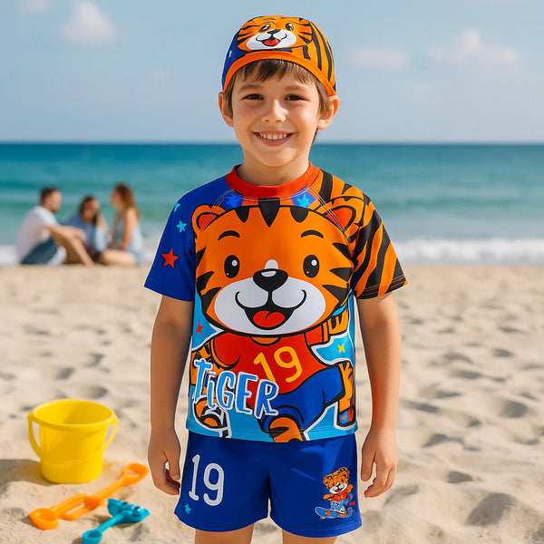 2pcs Roarin' Racer Tiger Swim Set with Cap