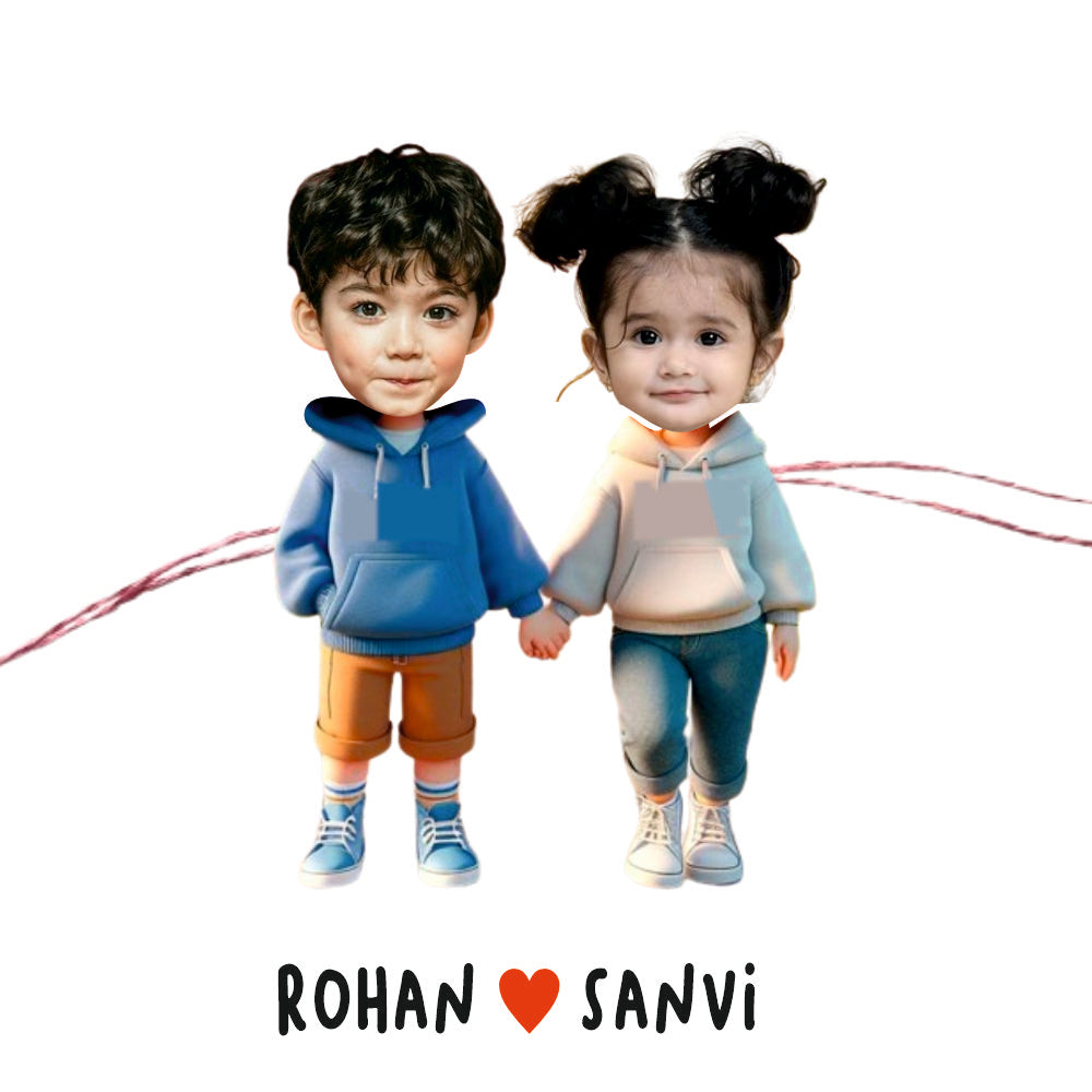 Personalised Caricature Rakhi - Forever Together