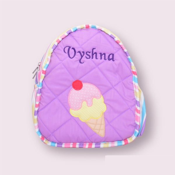 Customized Quilted Toddler Backpack-Icecream Return Gift For Kids