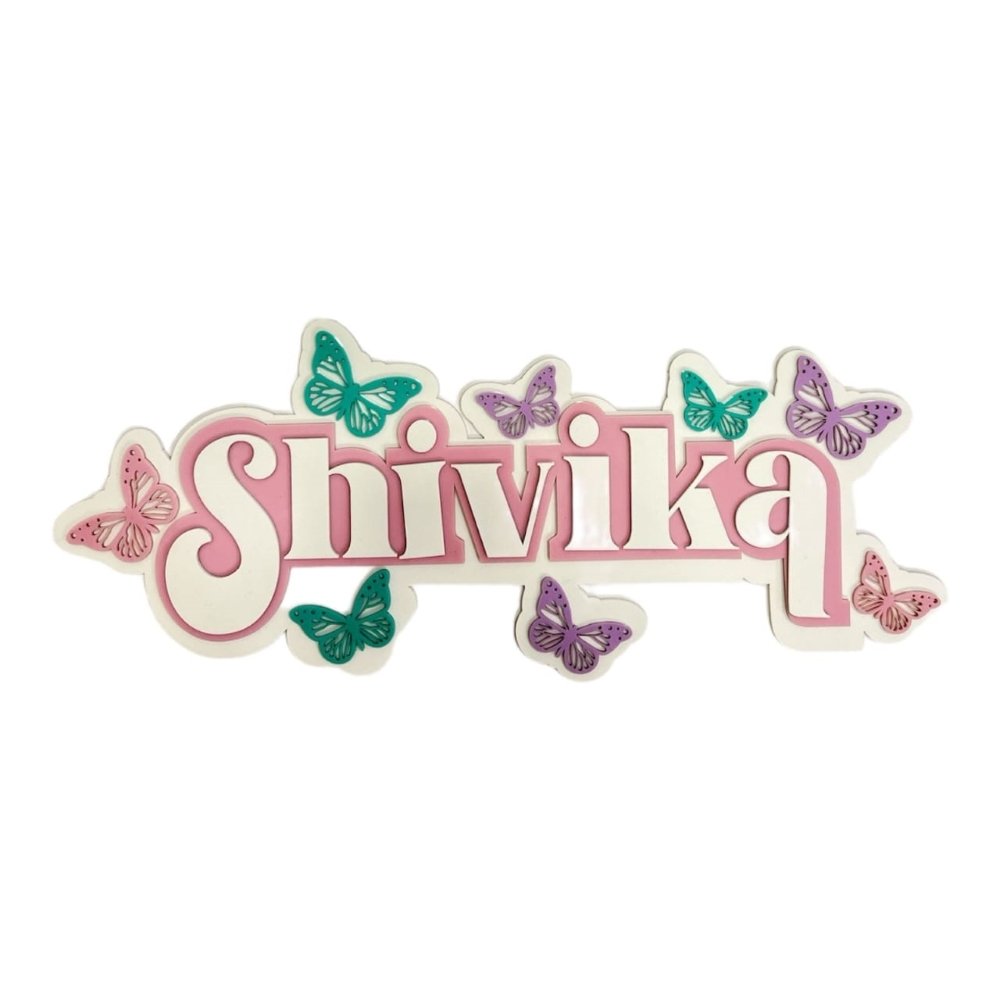 3 Layer Name Plaque- Butterfly Magic