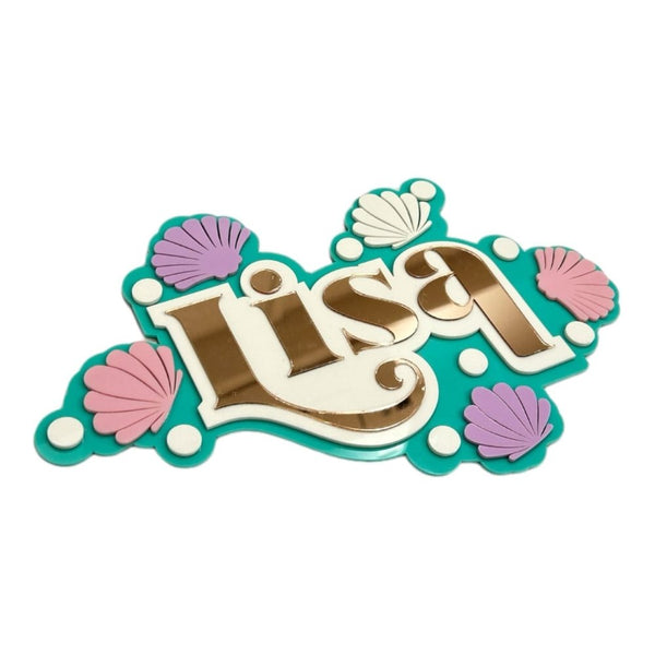 3 Layer Name Plaque- Seashell Smiles