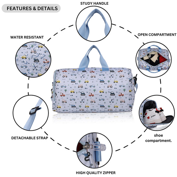 Vehicles Personalized Kids Duffel Bag