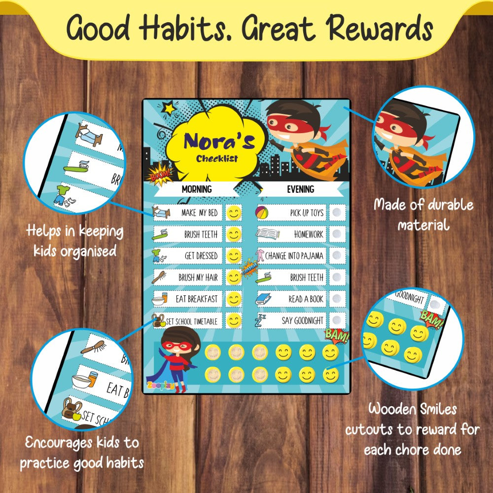 Daily Reward Chart Personalised  –  Superkid edition