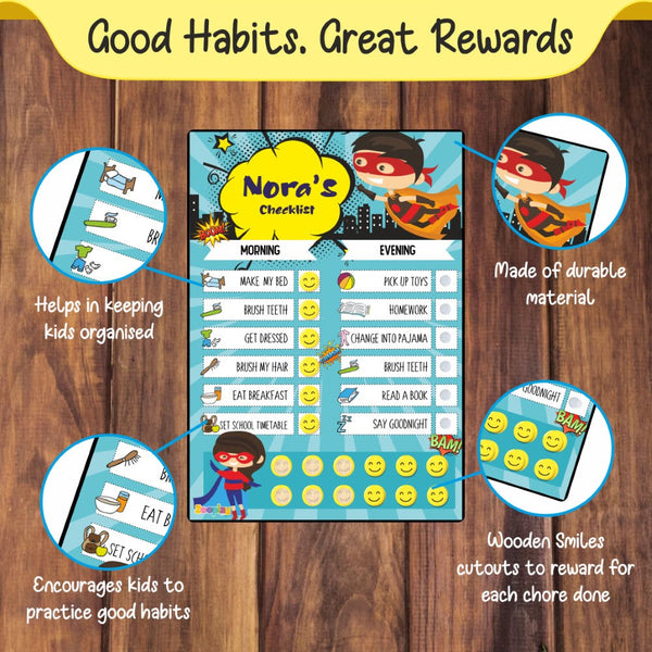 Daily Reward Chart Personalised  –  Superkid edition