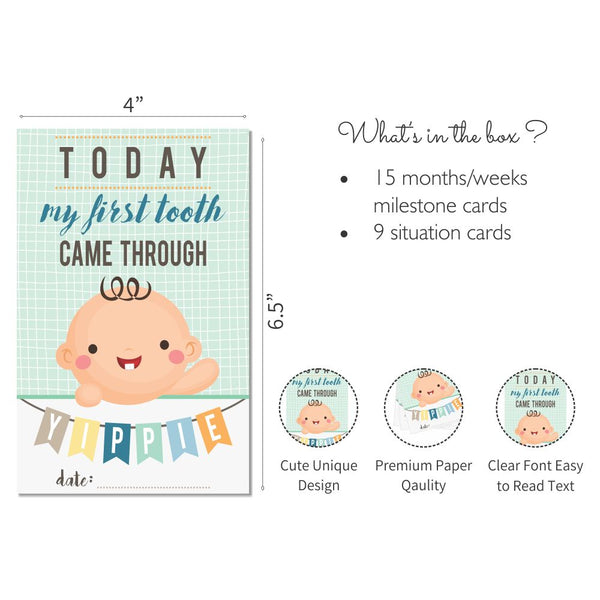 Baby boy milestone cards - Pack of 24