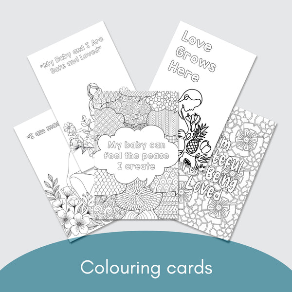 Bump to Baby – Positive Journey Cards for Mom-to-Be | 21 Pregnancy Affirmation & Mindfulness Cards | 16 Uplifting Affirmations + 5 Calming Coloring Cards