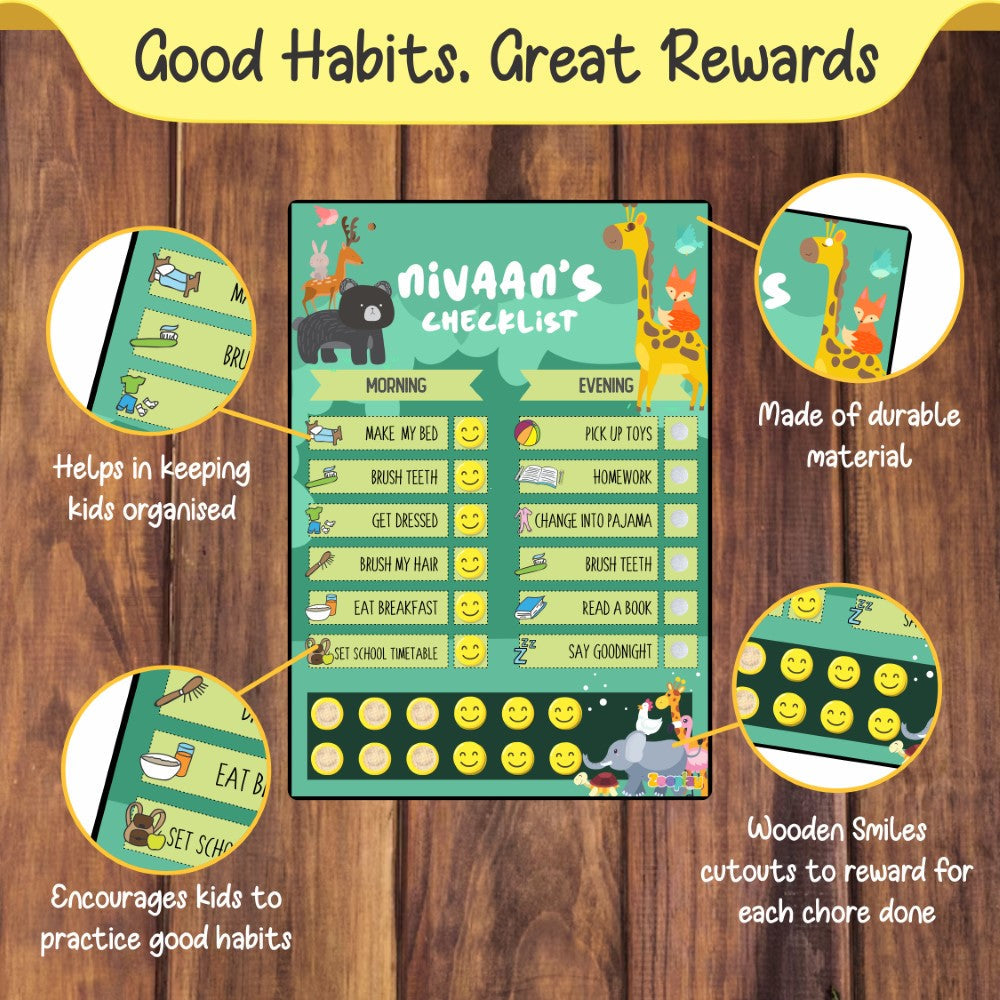Daily Reward Chart Personalised  – Wild adventures