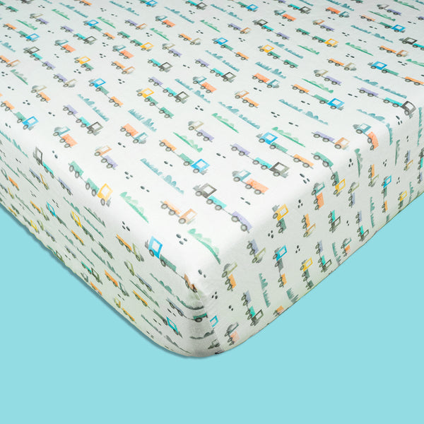 Organic Fitted Cot Sheet-Trucks