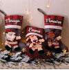 Plaid Band Stockings- Happy Santa