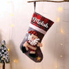 Plaid Band Stockings- Happy Santa