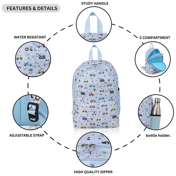 Customized Vehicle Printed Kids Backpack