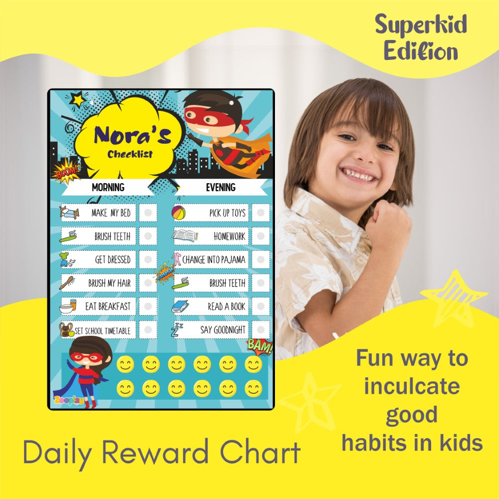 Daily Reward Chart Personalised  –  Superkid edition