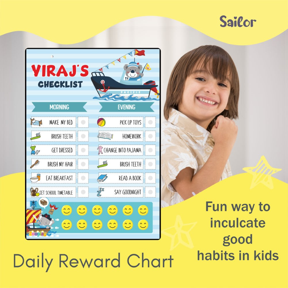 Daily Reward Chart Personalised  –  Sailor