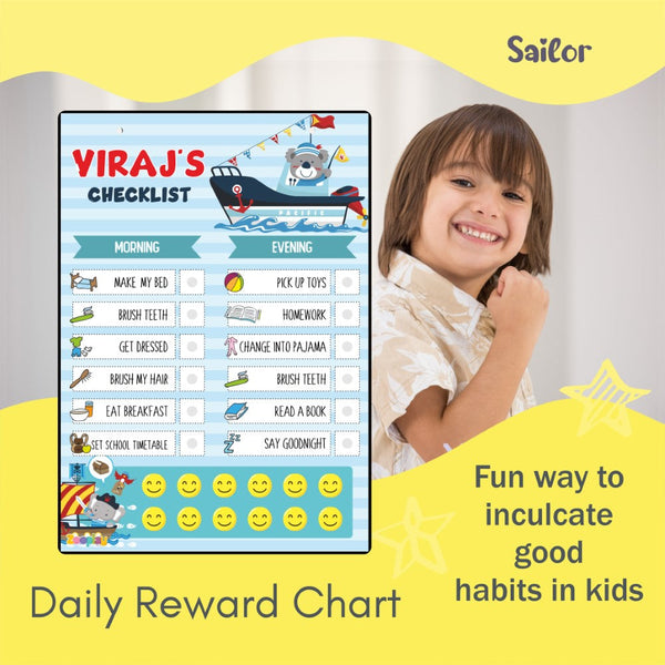 Daily Reward Chart Personalised  –  Sailor