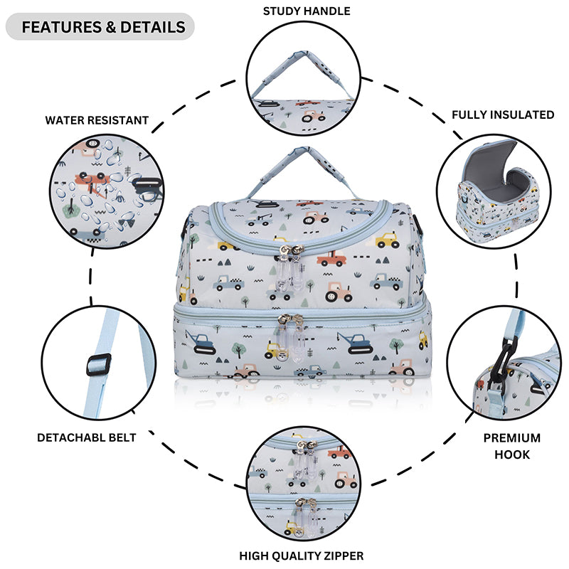 Vehicles Personalized  Kids Lunch Bag