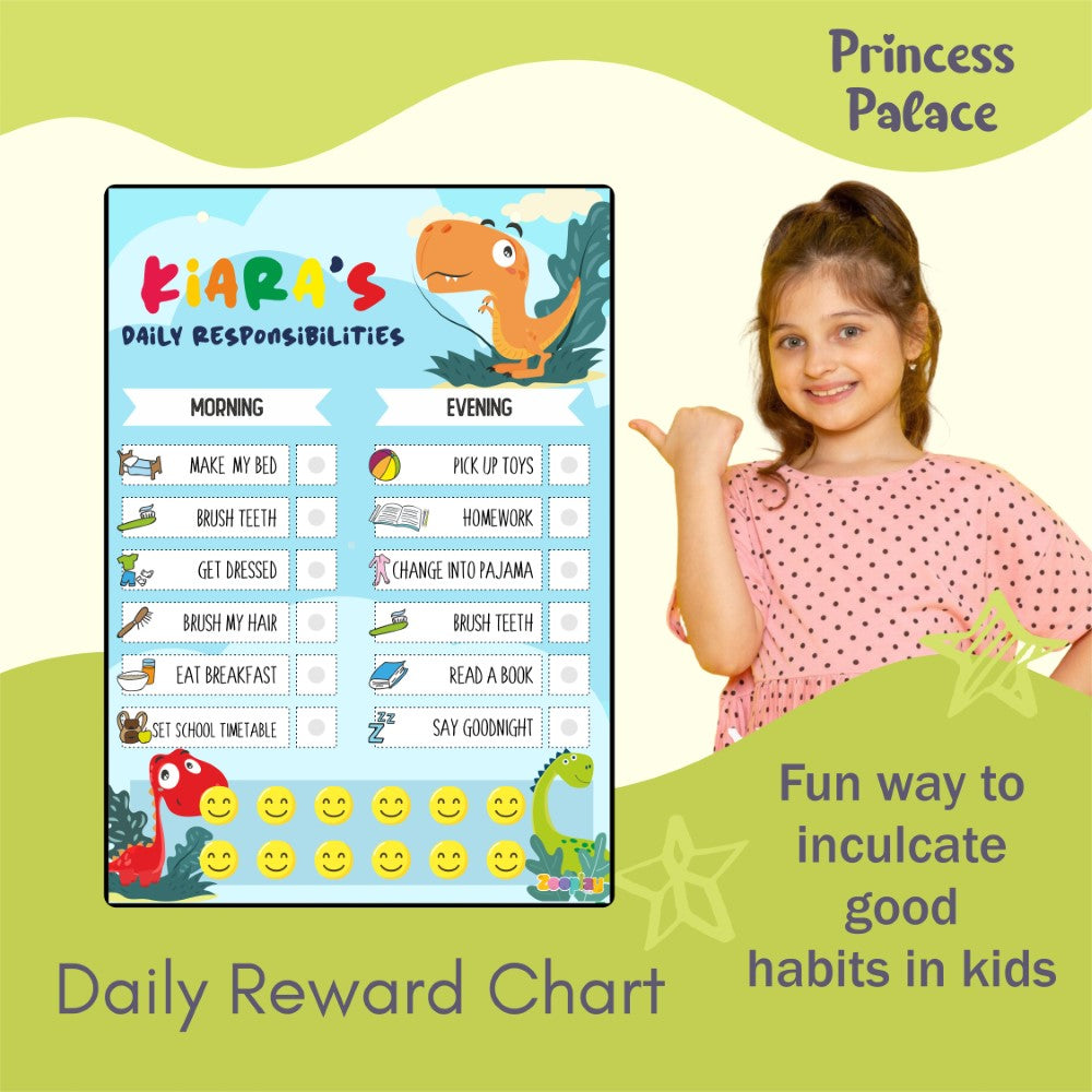 Daily Reward Chart Personalised  –  Roar and explore