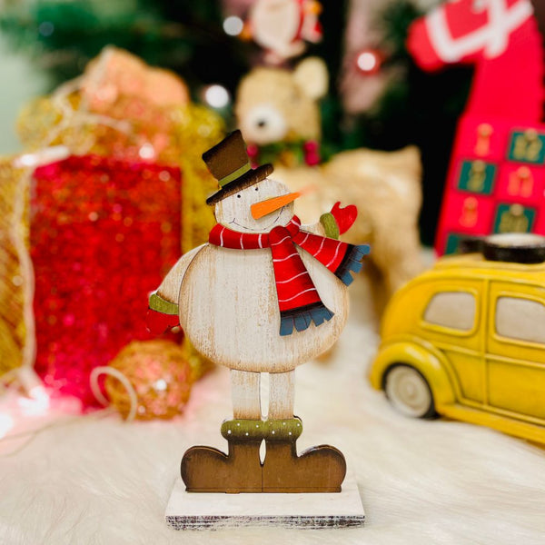 Wooden Standing Hello Snowman