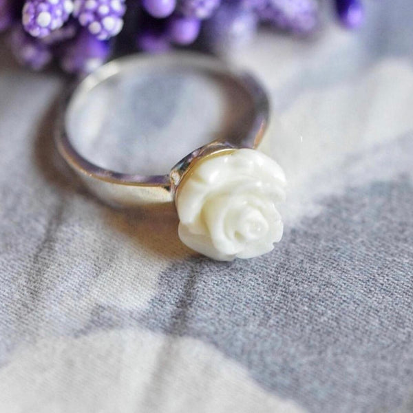 Rose Breastmilk Jewellery Silver Ring